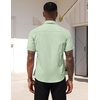 image:imageCOOFANDY Mens Short Sleeve Casual Button Down Shirt Business Untucked Dress Shirts with PocketSage Green