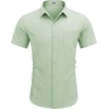 image:imageCOOFANDY Mens Short Sleeve Casual Button Down Shirt Business Untucked Dress Shirts with PocketSage Green