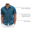 image:imageCOOFANDY Mens Short Sleeve Casual Button Down Shirt Business Untucked Dress Shirts with PocketTeal