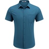 image:imageCOOFANDY Mens Short Sleeve Casual Button Down Shirt Business Untucked Dress Shirts with PocketTeal