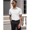 image:imageCOOFANDY Mens Short Sleeve Casual Button Down Shirt Business Untucked Dress Shirts with PocketWhite