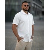 image:imageCOOFANDY Mens Short Sleeve Casual Button Down Shirt Business Untucked Dress Shirts with PocketWhite