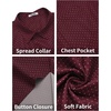 image:imageCOOFANDY Mens Short Sleeve Casual Button Down Shirt Business Untucked Dress Shirts with PocketWine Redpolka Dots