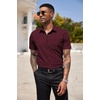 image:imageCOOFANDY Mens Short Sleeve Casual Button Down Shirt Business Untucked Dress Shirts with PocketWine Redpolka Dots