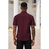 image:imageCOOFANDY Mens Short Sleeve Casual Button Down Shirt Business Untucked Dress Shirts with PocketWine Redpolka Dots