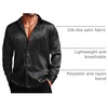 image:imageCOOFANDY Mens Silk Satin Dress Shirts Jacquard Long Sleeve Floral Button Up Shirts Party Prom Wedding ShirtBlack