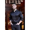 image:imageCOOFANDY Mens Silk Satin Dress Shirts Jacquard Long Sleeve Floral Button Up Shirts Party Prom Wedding ShirtBlack