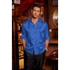 image:imageCOOFANDY Mens Silk Satin Dress Shirts Jacquard Long Sleeve Floral Button Up Shirts Party Prom Wedding ShirtBlue Rose Jacquard