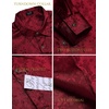image:imageCOOFANDY Mens Silk Satin Dress Shirts Jacquard Long Sleeve Floral Button Up Shirts Party Prom Wedding ShirtBurgundy