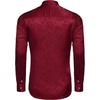 image:imageCOOFANDY Mens Silk Satin Dress Shirts Jacquard Long Sleeve Floral Button Up Shirts Party Prom Wedding ShirtBurgundy