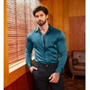 image:imageCOOFANDY Mens Silk Satin Dress Shirts Jacquard Long Sleeve Floral Button Up Shirts Party Prom Wedding ShirtDark Blue