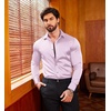 image:imageCOOFANDY Mens Silk Satin Dress Shirts Jacquard Long Sleeve Floral Button Up Shirts Party Prom Wedding ShirtLavender