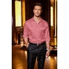 image:imageCOOFANDY Mens Silk Satin Dress Shirts Jacquard Long Sleeve Floral Button Up Shirts Party Prom Wedding ShirtMisty Rose