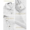 image:imageCOOFANDY Mens Silk Satin Dress Shirts Jacquard Long Sleeve Floral Button Up Shirts Party Prom Wedding ShirtPear White