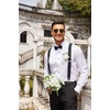 image:imageCOOFANDY Mens Silk Satin Dress Shirts Jacquard Long Sleeve Floral Button Up Shirts Party Prom Wedding ShirtPear White