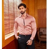 image:imageCOOFANDY Mens Silk Satin Dress Shirts Jacquard Long Sleeve Floral Button Up Shirts Party Prom Wedding ShirtPink