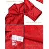 image:imageCOOFANDY Mens Silk Satin Dress Shirts Jacquard Long Sleeve Floral Button Up Shirts Party Prom Wedding ShirtRed