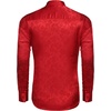 image:imageCOOFANDY Mens Silk Satin Dress Shirts Jacquard Long Sleeve Floral Button Up Shirts Party Prom Wedding ShirtRed