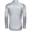 image:imageCOOFANDY Mens Silk Satin Dress Shirts Jacquard Long Sleeve Floral Button Up Shirts Party Prom Wedding ShirtSilver Gray
