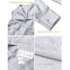 image:imageCOOFANDY Mens Silk Satin Dress Shirts Jacquard Long Sleeve Floral Button Up Shirts Party Prom Wedding ShirtSilver Gray