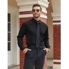 image:imageCOOFANDY Mens Stretch Dress Shirts Long Sleeve Button Down Shirt Regular Fit Formal Business ShirtsA Black