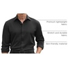image:imageCOOFANDY Mens Stretch Dress Shirts Long Sleeve Button Down Shirt Regular Fit Formal Business ShirtsA Black