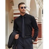 image:imageCOOFANDY Mens Stretch Dress Shirts Long Sleeve Button Down Shirt Regular Fit Formal Business ShirtsA Black