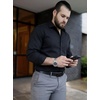 image:imageCOOFANDY Mens Stretch Dress Shirts Long Sleeve Button Down Shirt Regular Fit Formal Business ShirtsA Black
