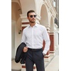 image:imageCOOFANDY Mens Stretch Dress Shirts Long Sleeve Button Down Shirt Regular Fit Formal Business ShirtsA White