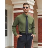 image:imageCOOFANDY Mens Stretch Dress Shirts Long Sleeve Button Down Shirt Regular Fit Formal Business ShirtsArmy Green