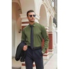 image:imageCOOFANDY Mens Stretch Dress Shirts Long Sleeve Button Down Shirt Regular Fit Formal Business ShirtsArmy Green