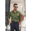 image:imageCOOFANDY Mens Stretch Dress Shirts Long Sleeve Button Down Shirt Regular Fit Formal Business ShirtsArmy Green