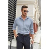 image:imageCOOFANDY Mens Stretch Dress Shirts Long Sleeve Button Down Shirt Regular Fit Formal Business ShirtsBlue Pattern