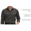 image:imageCOOFANDY Mens Stretch Dress Shirts Long Sleeve Button Down Shirt Regular Fit Formal Business ShirtsDark Grey