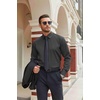 image:imageCOOFANDY Mens Stretch Dress Shirts Long Sleeve Button Down Shirt Regular Fit Formal Business ShirtsDark Grey