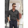 image:imageCOOFANDY Mens Stretch Dress Shirts Long Sleeve Button Down Shirt Regular Fit Formal Business ShirtsDark Grey