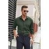 image:imageCOOFANDY Mens Stretch Dress Shirts Long Sleeve Button Down Shirt Regular Fit Formal Business ShirtsDeep Green