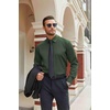 image:imageCOOFANDY Mens Stretch Dress Shirts Long Sleeve Button Down Shirt Regular Fit Formal Business ShirtsDeep Green