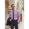 image:imageCOOFANDY Mens Stretch Dress Shirts Long Sleeve Button Down Shirt Regular Fit Formal Business ShirtsLavender