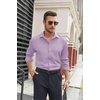 image:imageCOOFANDY Mens Stretch Dress Shirts Long Sleeve Button Down Shirt Regular Fit Formal Business ShirtsLavender