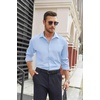 image:imageCOOFANDY Mens Stretch Dress Shirts Long Sleeve Button Down Shirt Regular Fit Formal Business ShirtsLight Blue