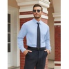 image:imageCOOFANDY Mens Stretch Dress Shirts Long Sleeve Button Down Shirt Regular Fit Formal Business ShirtsLight Blue