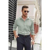 image:imageCOOFANDY Mens Stretch Dress Shirts Long Sleeve Button Down Shirt Regular Fit Formal Business ShirtsLight Green
