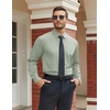 image:imageCOOFANDY Mens Stretch Dress Shirts Long Sleeve Button Down Shirt Regular Fit Formal Business ShirtsLight Green
