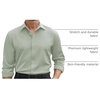 image:imageCOOFANDY Mens Stretch Dress Shirts Long Sleeve Button Down Shirt Regular Fit Formal Business ShirtsLight Green