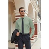 image:imageCOOFANDY Mens Stretch Dress Shirts Long Sleeve Button Down Shirt Regular Fit Formal Business ShirtsLight Greenflower
