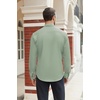 image:imageCOOFANDY Mens Stretch Dress Shirts Long Sleeve Button Down Shirt Regular Fit Formal Business ShirtsLight Greenflower