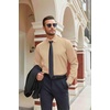 image:imageCOOFANDY Mens Stretch Dress Shirts Long Sleeve Button Down Shirt Regular Fit Formal Business ShirtsLight Khaki