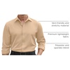 image:imageCOOFANDY Mens Stretch Dress Shirts Long Sleeve Button Down Shirt Regular Fit Formal Business ShirtsLight Khaki