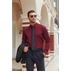 image:imageCOOFANDY Mens Stretch Dress Shirts Long Sleeve Button Down Shirt Regular Fit Formal Business ShirtsMaroon